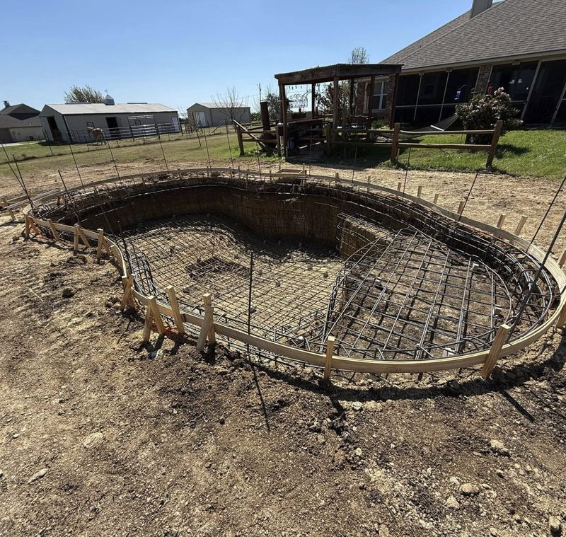 Pool excavation on a rural lot